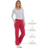 Healing Hands Womens Scrubs Pants 6 Pocket HH360 9151 Nisha Waistband Drawstring Premium Scrub Pant Athletic Design(Red)