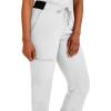 Healing Hands Womens Scrubs Pants 6 Pocket HH360 9151 Nisha Waistband Drawstring Premium Scrub Pant Athletic Design(White)
