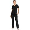 Healing Hands Women’s Tops V-Neck Scrub Top Tuck-in with Welt Chest Pocket HH755(Black)