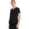 Healing Hands Women’s Tops V-Neck Scrub Top Tuck-in with Welt Chest Pocket HH755(Black)