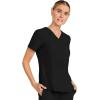Healing Hands Women’s Tops V-Neck Scrub Top Tuck-in with Welt Chest Pocket HH755(Black)