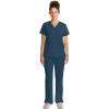 Healing Hands Women’s Tops V-Neck Scrub Top Tuck-in with Welt Chest Pocket HH755(Caribbean Blue)
