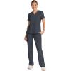 Healing Hands Women’s Tops V-Neck Scrub Top Tuck-in with Welt Chest Pocket HH755(Pewter)