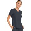 Healing Hands Women’s Tops V-Neck Scrub Top Tuck-in with Welt Chest Pocket HH755(Pewter)