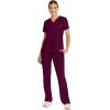 Healing Hands Women’s Tops V-Neck Scrub Top Tuck-in with Welt Chest Pocket HH755(Wine)