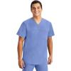 Healing Hands Men’s Scrub Top Justin V-Neck Modern Fit with Chest & Sleeve Pocket, Easy Care Stretch Fabric 2330(Ceil)