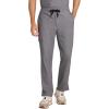 Healing Hands Men’s Scrubs Zip Fly Drawstring Scrub Pant with 4 Pockets HH154(Heather Ash)