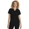 Healing Hands Scrub Top for Women with 3 Pockets and Easy Care, 2-Way Stretch Fabric 2278(Black)