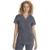 Healing Hands Scrub Top for Women with 3 Pockets and Easy Care, 2-Way Stretch Fabric 2278(Pewter)
