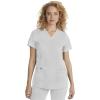 Healing Hands Scrub Top for Women with 3 Pockets and Easy Care, 2-Way Stretch Fabric 2278(White)