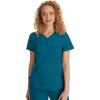 Healing Hands Scrubs for Women Y-Neck Jane Modern Fit, Triple Stitch Detail, 2 Pockets, 2-Way Stretch & Shirttail Hem – 2167(Caribbean)