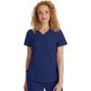 Healing Hands Scrubs for Women Y-Neck Jane Modern Fit, Triple Stitch Detail, 2 Pockets, 2-Way Stretch & Shirttail Hem – 2167(Navy)