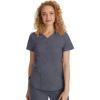 Healing Hands Scrubs for Women Y-Neck Jane Modern Fit, Triple Stitch Detail, 2 Pockets, 2-Way Stretch & Shirttail Hem – 2167(Pewter)