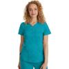 Healing Hands Scrubs for Women Y-Neck Jane Modern Fit, Triple Stitch Detail, 2 Pockets, 2-Way Stretch & Shirttail Hem – 2167(Teal)