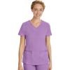 Healing Hands Women’s Scrub Top V-Neck with 2 Pockets, 2-Way Stretch, and Yoga Knit Side Panels for Slim Fit- 2245(Purple Moonstone)