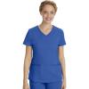 Healing Hands Women’s Scrub Top V-Neck with 2 Pockets, 2-Way Stretch, and Yoga Knit Side Panels for Slim Fit- 2245(Royal)
