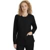 Healing Hands Women’s Snap Front Scrub Jacket Daisy 2-Way Stretch Uniform 5063(Black)