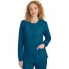 Healing Hands Women’s Snap Front Scrub Jacket Daisy 2-Way Stretch Uniform 5063(Caribbean)