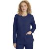 Healing Hands Women’s Snap Front Scrub Jacket Daisy 2-Way Stretch Uniform 5063(Navy)