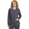 Healing Hands Women’s Snap Front Scrub Jacket Daisy 2-Way Stretch Uniform 5063(Pewter)