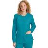 Healing Hands Women’s Snap Front Scrub Jacket Daisy 2-Way Stretch Uniform 5063(Teal)