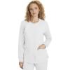 Healing Hands Women’s Snap Front Scrub Jacket Daisy 2-Way Stretch Uniform 5063(White)