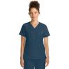 Healing Hands Women’s Tops V-Neck Scrub Top Tuck-in with Welt Chest Pocket HH755(Caribbean Blue)