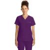 Healing Hands Women’s Tops V-Neck Scrub Top Tuck-in with Welt Chest Pocket HH755(Eggplant)