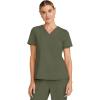 Healing Hands Women’s Tops V-Neck Scrub Top Tuck-in with Welt Chest Pocket HH755(Olive)