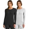 Healing Hands Women’s Underscrub Soft Knit Melissa Longsleeve Scrub Tee with Breathable & Easy Care Fabric 5047(Black / White – 2 Pack)