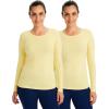 Healing Hands Women’s Underscrub Soft Knit Melissa Longsleeve Scrub Tee with Breathable & Easy Care Fabric 5047(Canary – 2 Pack)