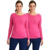 Healing Hands Women’s Underscrub Soft Knit Melissa Longsleeve Scrub Tee with Breathable & Easy Care Fabric 5047(Carnation Pink – 2 Pack)