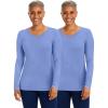 Healing Hands Women’s Underscrub Soft Knit Melissa Longsleeve Scrub Tee with Breathable & Easy Care Fabric 5047(Ceil – 2 Pack)