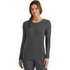 Healing Hands Women’s Underscrub Soft Knit Melissa Longsleeve Scrub Tee with Breathable & Easy Care Fabric 5047(Charcoal)