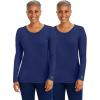 Healing Hands Women’s Underscrub Soft Knit Melissa Longsleeve Scrub Tee with Breathable & Easy Care Fabric 5047(Navy – 2 Pack)
