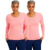 Healing Hands Women’s Underscrub Soft Knit Melissa Longsleeve Scrub Tee with Breathable & Easy Care Fabric 5047(Nectar – 2 Pack)