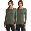 Healing Hands Women’s Underscrub Soft Knit Melissa Longsleeve Scrub Tee with Breathable & Easy Care Fabric 5047(Olive – 2 Pack)