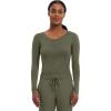 Healing Hands Women’s Underscrub Soft Knit Melissa Longsleeve Scrub Tee with Breathable & Easy Care Fabric 5047(Olive)