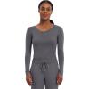 Healing Hands Women’s Underscrub Soft Knit Melissa Longsleeve Scrub Tee with Breathable & Easy Care Fabric 5047(Pewter)