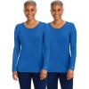 Healing Hands Women’s Underscrub Soft Knit Melissa Longsleeve Scrub Tee with Breathable & Easy Care Fabric 5047(Royal – 2 Pack)