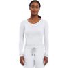 Healing Hands Women’s Underscrub Soft Knit Melissa Longsleeve Scrub Tee with Breathable & Easy Care Fabric 5047(White)