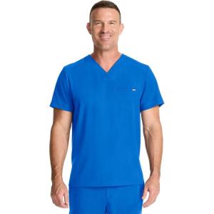 Healing Hands Mens Scrub Top V-Neck with 1 Pocket & 360° Stretch Fabric HH758(Royal)