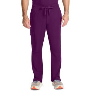 Healing Hands Men’s Scrubs Zip Fly Drawstring Scrub Pant with 4 Pockets HH154(Wine)
