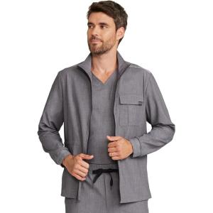 Healing Hands Scrub Jacket for Men Zip Front Utility Jacket with 4 Pockets HH361(Heather Ash)