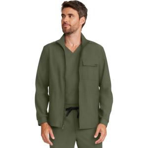 Healing Hands Scrub Jacket for Men Zip Front Utility Jacket with 4 Pockets HH361(Olive)