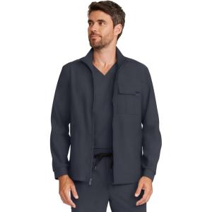 Healing Hands Scrub Jacket for Men Zip Front Utility Jacket with 4 Pockets HH361(Pewter)