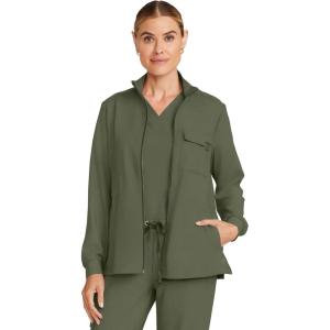 Healing Hands Scrub Jackets for Woman Zip-Front Utility Jacket with 4 Pockets HH360(Olive)