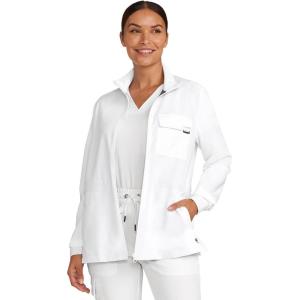 Healing Hands Scrub Jackets for Woman Zip-Front Utility Jacket with 4 Pockets HH360(White Gardenia)