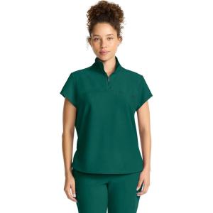 Healing Hands Scrubs for Women Scrub Top with Zip Stand Collar 360° Stretch HH752(Hunter)