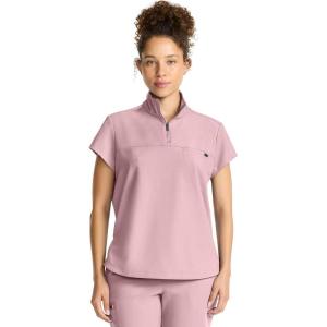 Healing Hands Scrubs for Women Scrub Top with Zip Stand Collar 360° Stretch HH752(Pink Pearl)